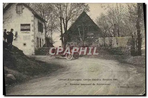 Cartes postales Automobile Circuit d&#39Auvergne coupe gordon Bennett 1905 Premier tournant de Rochefort