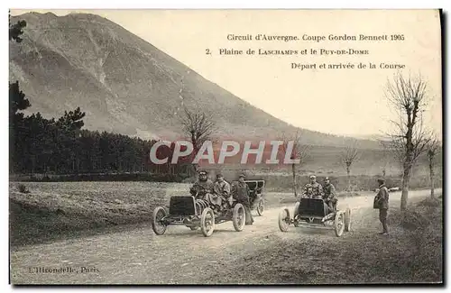 Cartes postales Automobile Circuit d&#39Auvergne coupe gordon Bennett 1905 plaine de Laschamps et le Puy de Dome