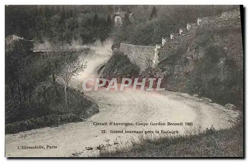 Cartes postales Automobile Circuit d&#39Auvergne coupe gordon Bennett 1905 Grand tournant pres la Baraque