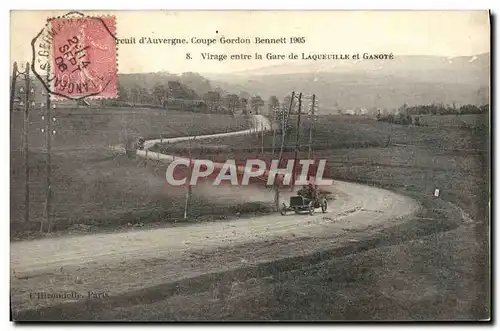 Cartes postales Automobile Circuit d&#39Auvergne coupe gordon Bennett 1905 Virage entre la gare de Laqueuille et