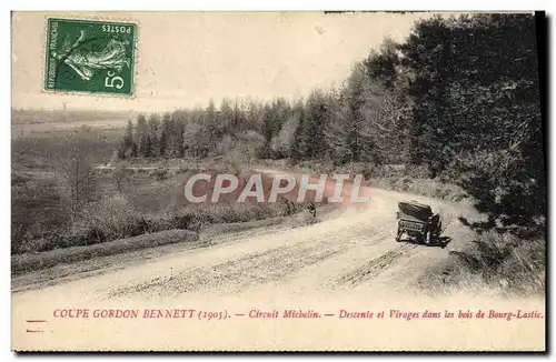 Cartes postales Automobile Circuit d&#39Auvergne coupe gordon Bennett 1905 Circuit Michelin Descente et virages