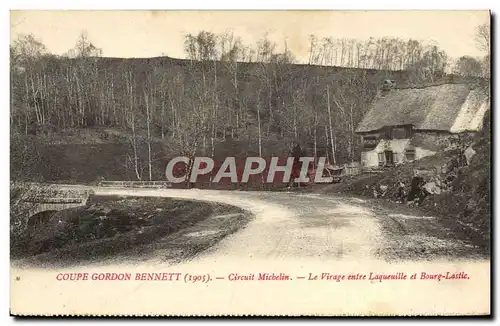 Cartes postales Automobile Circuit d&#39Auvergne coupe gordon Bennett 1905 Circuit Michelin Le virage entre Laqu
