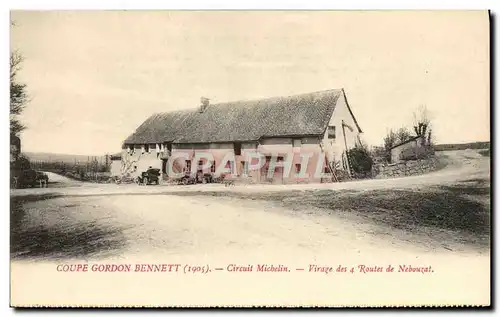 Cartes postales Automobile Circuit d&#39Auvergne coupe gordon Bennett 1905 Circuit Michelin Virage des 4 routes