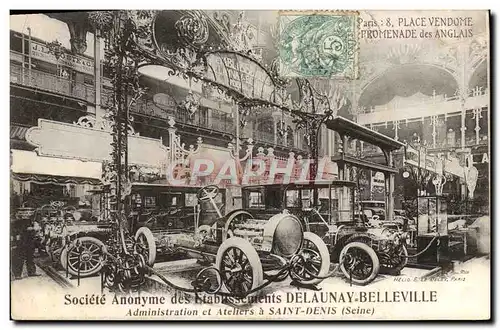 Ansichtskarte AK Automobile Delaunay Belleville Administration des ateliers a Saint Denis Paris Place Vendome