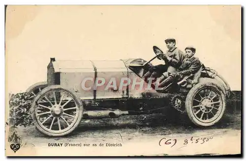 Cartes postales Automobile Duray sur sa De Dietrich