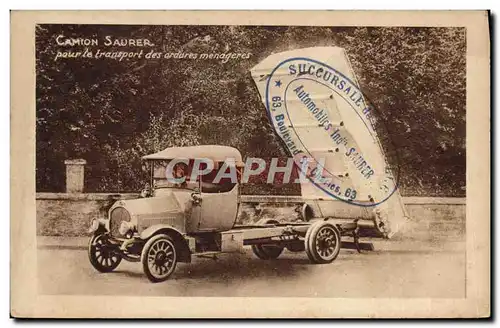 Ansichtskarte AK Camion Saurer pour le transport des ordures menageres