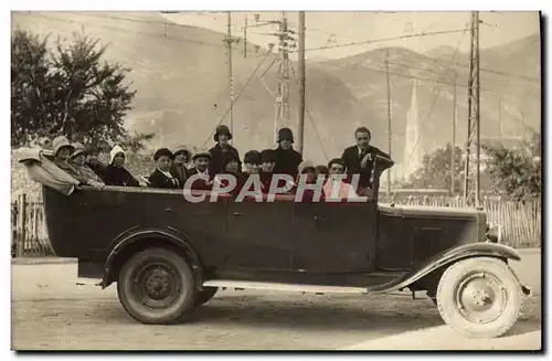 CARTE PHOTO Automobile Autobus Biarritz