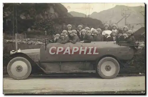 CARTE PHOTO Automobile Autobus Femmes