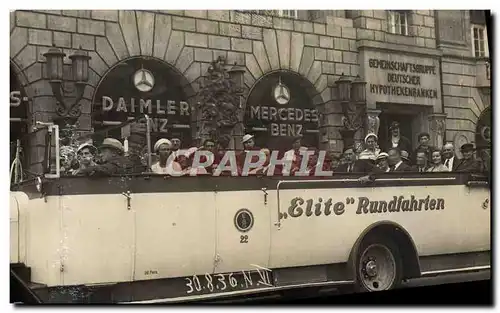 CARTE PHOTO Automobile Autobus Elite Rundfahrten Berlin 1936 Daimler Mercedes Benz