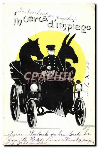 Cartes postales Automobile Cheval Ane Mule Incerca d&#39impiego