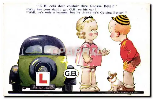 Ansichtskarte AK Automobile Enfants Chien