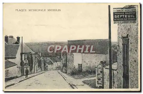 Cartes postales Automobile Plaque municipale Michelin Septeuil