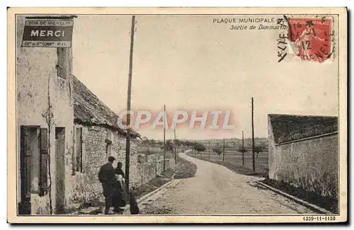 Cartes postales Automobile Plaque municipale Michelin Sortie de Dammartin