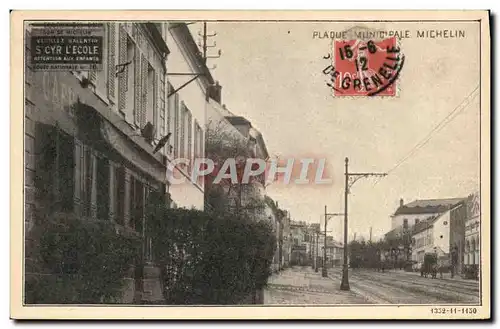 Cartes postales Automobile Plaque municipale Michelin St Cyr l&#39ecole