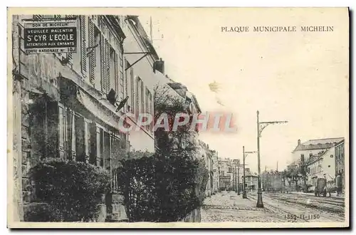 Cartes postales Automobile Plaque municipale Michelin St Cyr l&#39Ecole