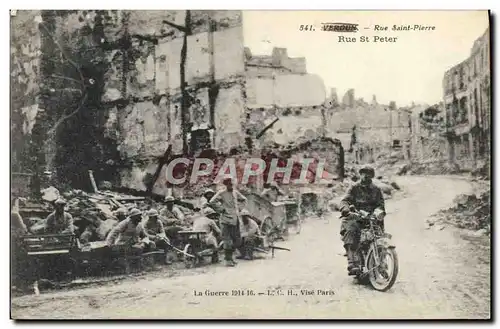 Cartes postales Moto Verdun Rue Saint Pierre Militaria
