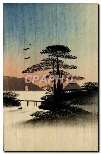Cartes postales en bois Japon Nippon Arbre