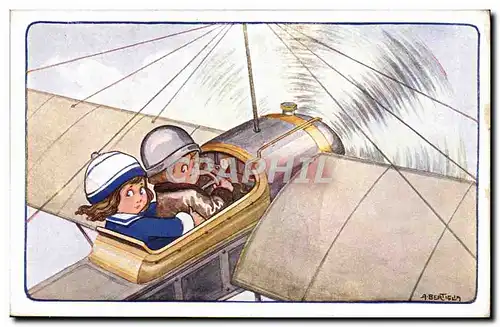 Cartes postales Avion Aviation Enfants Bertiglia