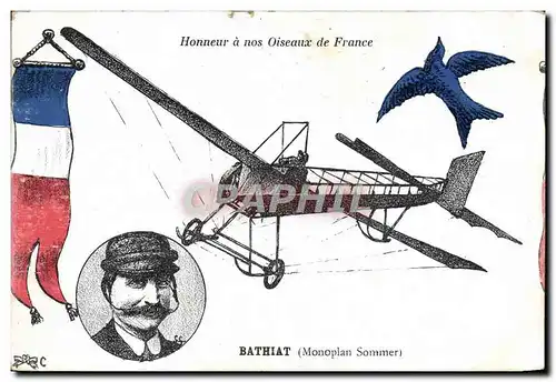 Cartes postales Avion Aviation Bathiat Monoplan Sommer