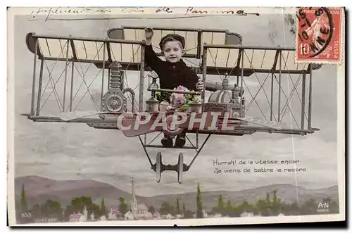 Ansichtskarte AK Avion Aviation Enfant