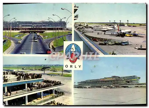 Cartes postales moderne Avion Aviation Orly Aeroport de Paris Orly Aerogare Aire de stationnement Terrasses Facade sud d