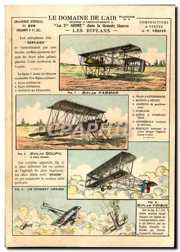 Moderne Karte Avion Aviation Domaine de l&#39air Biplan Farman Goupil Voisin
