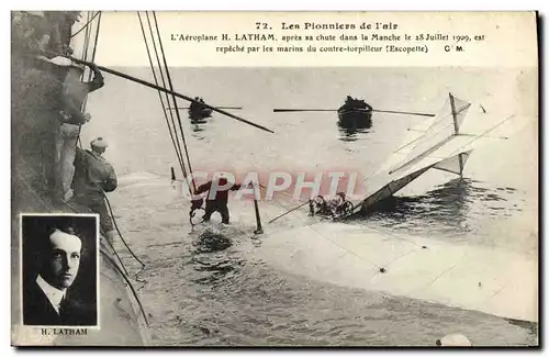 Ansichtskarte AK Avion Aviation L&#39aeroplane H Latham apres sa chute dans la Manche le 28 juillet 1909