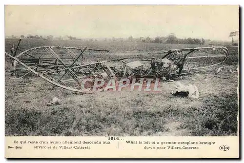 Ansichtskarte AK Avion Aviation Ce qui reste d&#39un avion allemand descendu aux environs de Villiers Cotterets