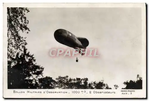 Ansichtskarte AK Avion Aviation Ballon militaire d&#39observation