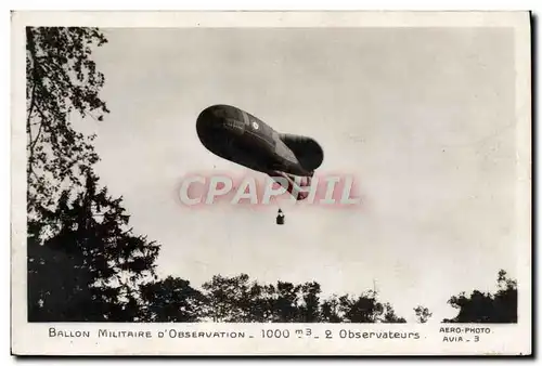 Cartes postales Avion Aviation Ballon militaire d&#39observation