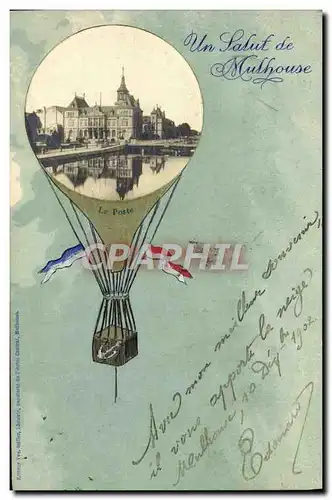 Cartes postales Avion Aviation Un salut de Mulhouse Mongolfiere