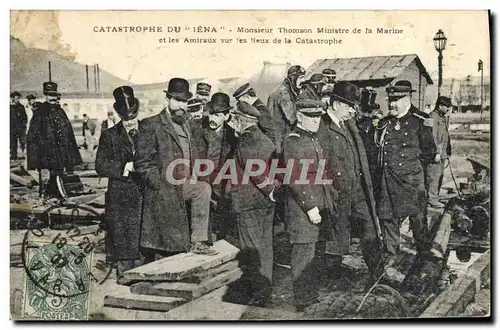 Cartes postales Bateau Guerre Catastrophe du Iena Monsieur Thomson Ministre de la marine et les amiraux sur les