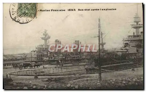 Ansichtskarte AK Bateau Guerre Catastrophe du Iena Son etat apres l&#39explosion