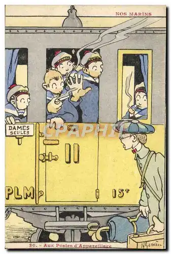 Cartes postales Illustrateur Gervese Nos Marins Aux postes d'appareillage
