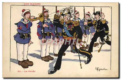 Cartes postales Illustrateur Gervese Nos Marins La garde Militaria