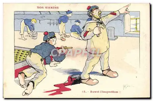 Cartes postales Illustrateur Gervese Nos Marins Avant l'inspection