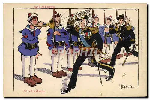 Cartes postales Illustrateur Gervese Nos Marins La garde Militaria