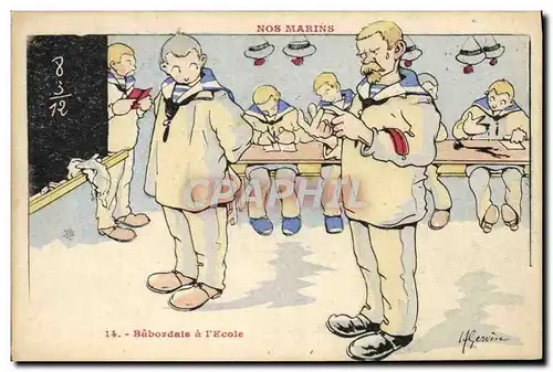 Cartes postales Illustrateur Gervese Nos Marins Babordais a l&#39ecole Maitre