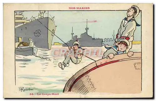 Cartes postales Illustrateur Gervese Nos Marins Le corps mort