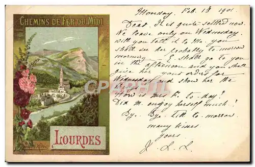Cartes postales Train Chemins de fer Lourdes