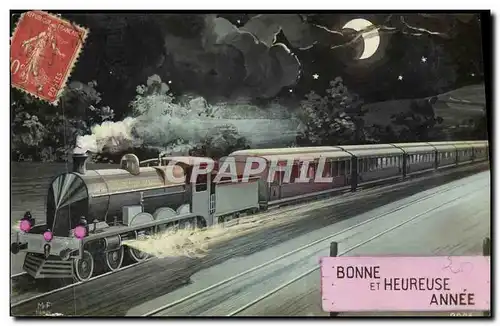 Cartes postales Train Bonne et heureuse annee