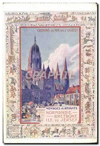 Cartes postales Train Chemins de fer de l'Ouest Normandie Bretagne Ile de Jersey