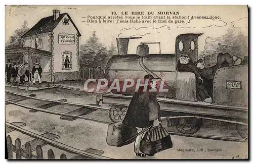 Cartes postales Train Le rire du Morvan Trifouilly les Nouilles