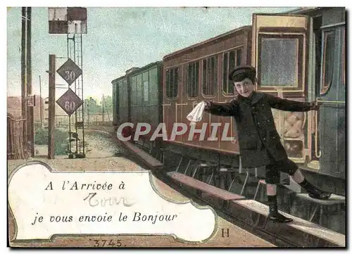 Cartes postales Train Bonjour de Tours Enfant