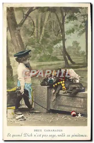 Cartes postales Fantaisie Enfant Chien