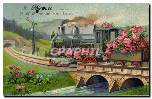 Cartes postales Train Hyeres Fleurs