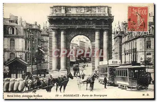 Cartes postales Tramway Bordeaux Porte de Bourgogne Attelage Cheval