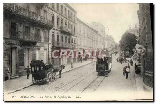 Ansichtskarte AK Tramway Avignon Rue de la Republique Coiffeur