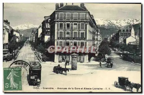 Cartes postales Tramway Grenoble Avenues de la gare et Alsace Lorraine