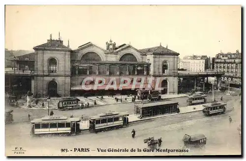 Ansichtskarte AK Tramway Paris Vue generale de la gare Montparnasse